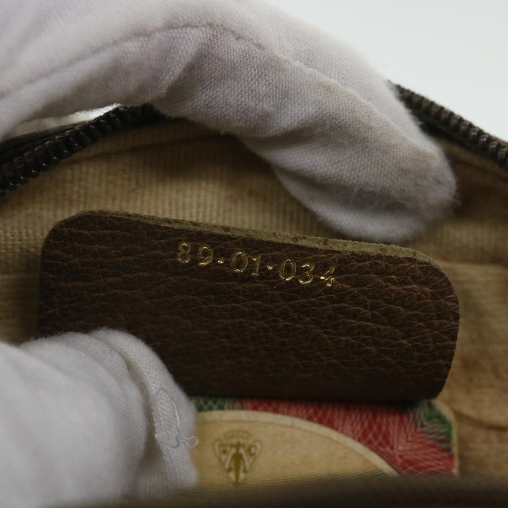GUCCI GG Supreme Web Sherry Line Shoulder Bag Beige Red 89 01 034 bs9010