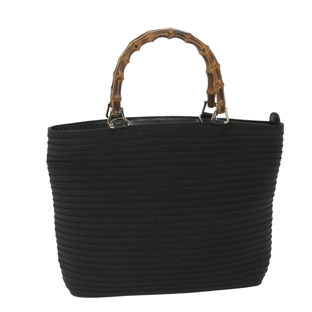 GUCCI Bamboo Hand Bag Canvas Black 000 2058 0540 5 bs9012
