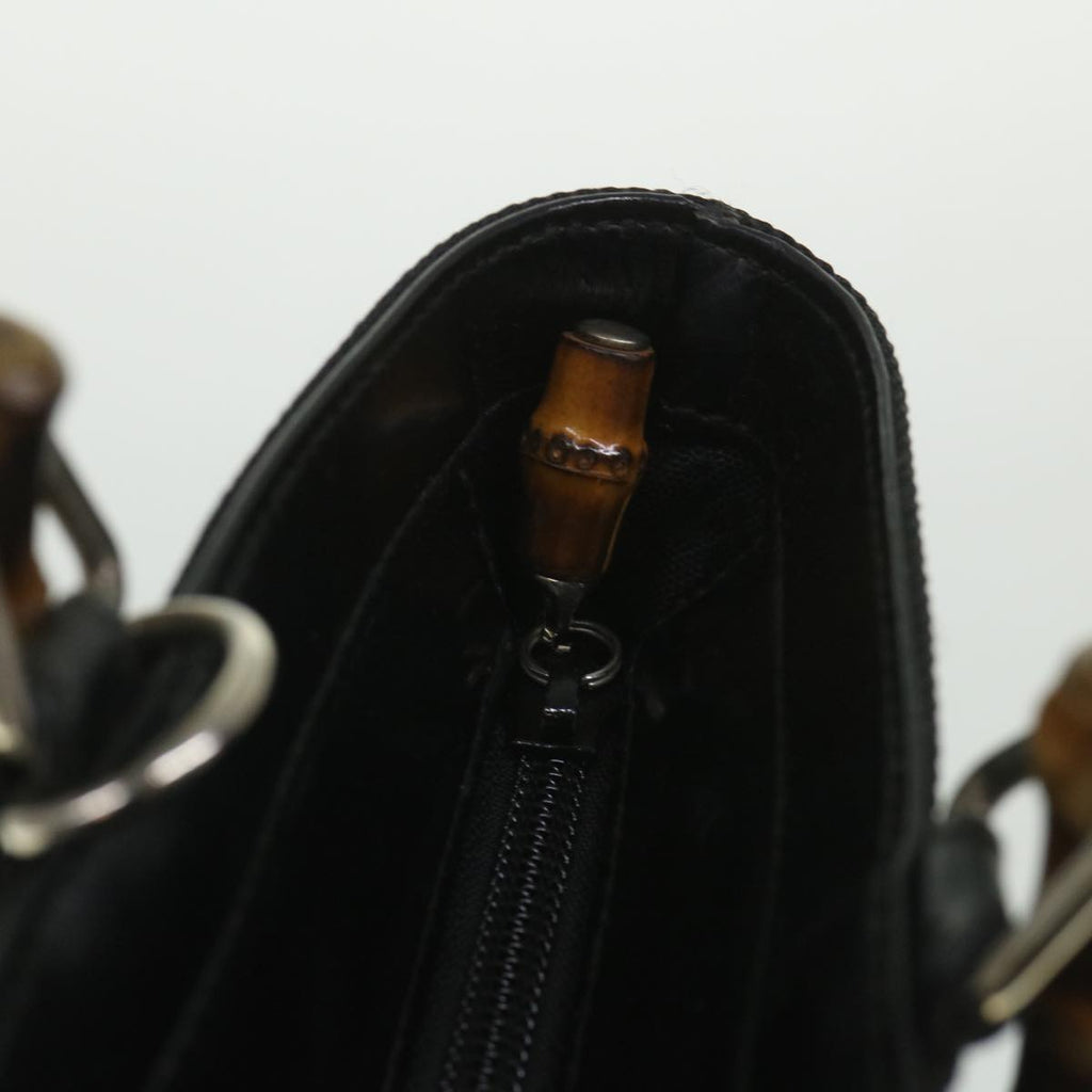 GUCCI Bamboo Hand Bag Canvas Black 000 2058 0540 5 bs9012