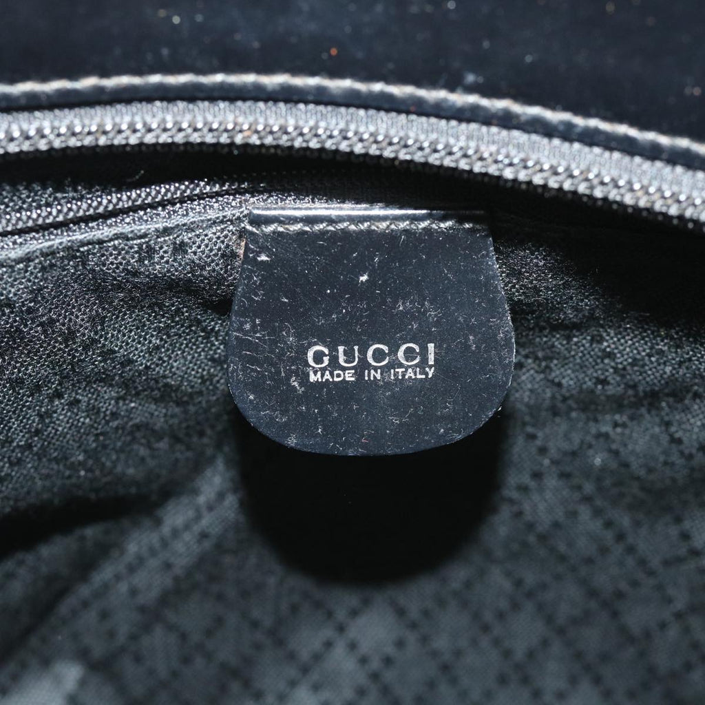 GUCCI Bamboo Hand Bag Canvas Black 000 2058 0540 5 bs9012