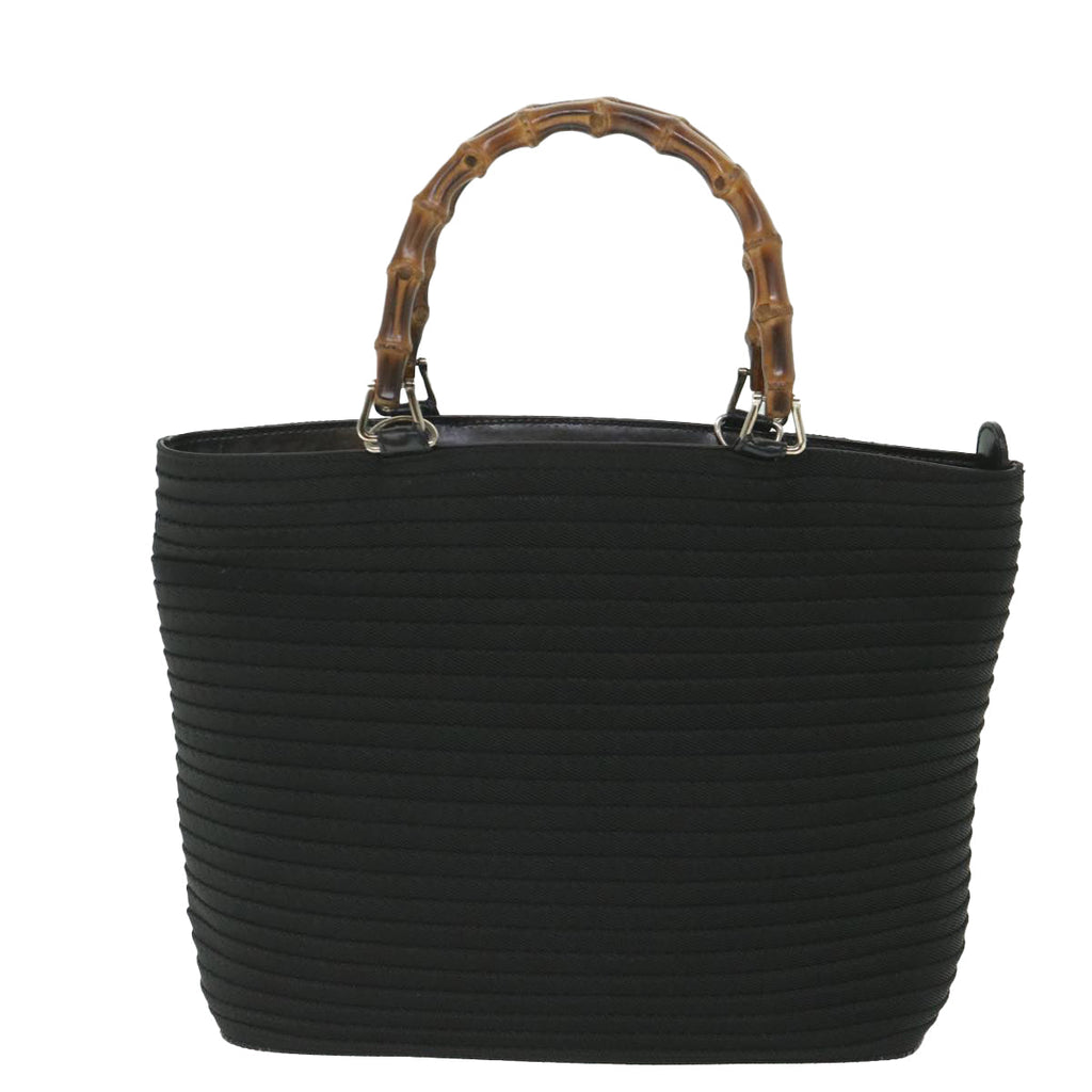 GUCCI Bamboo Hand Bag Canvas Black 000 2058 0540 5 bs9012