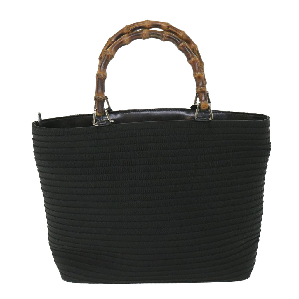 GUCCI Bamboo Hand Bag Canvas Black 000 2058 0540 5 bs9012