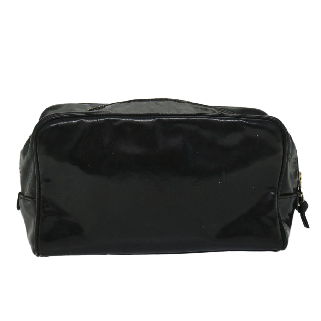 CHANEL Clutch Bag Patent leather Black CC bs9031