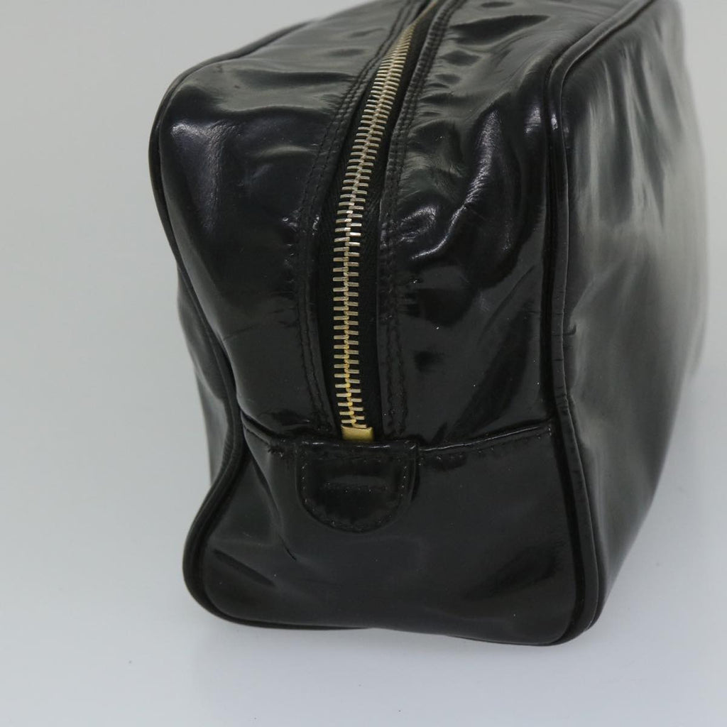 CHANEL Clutch Bag Patent leather Black CC bs9031