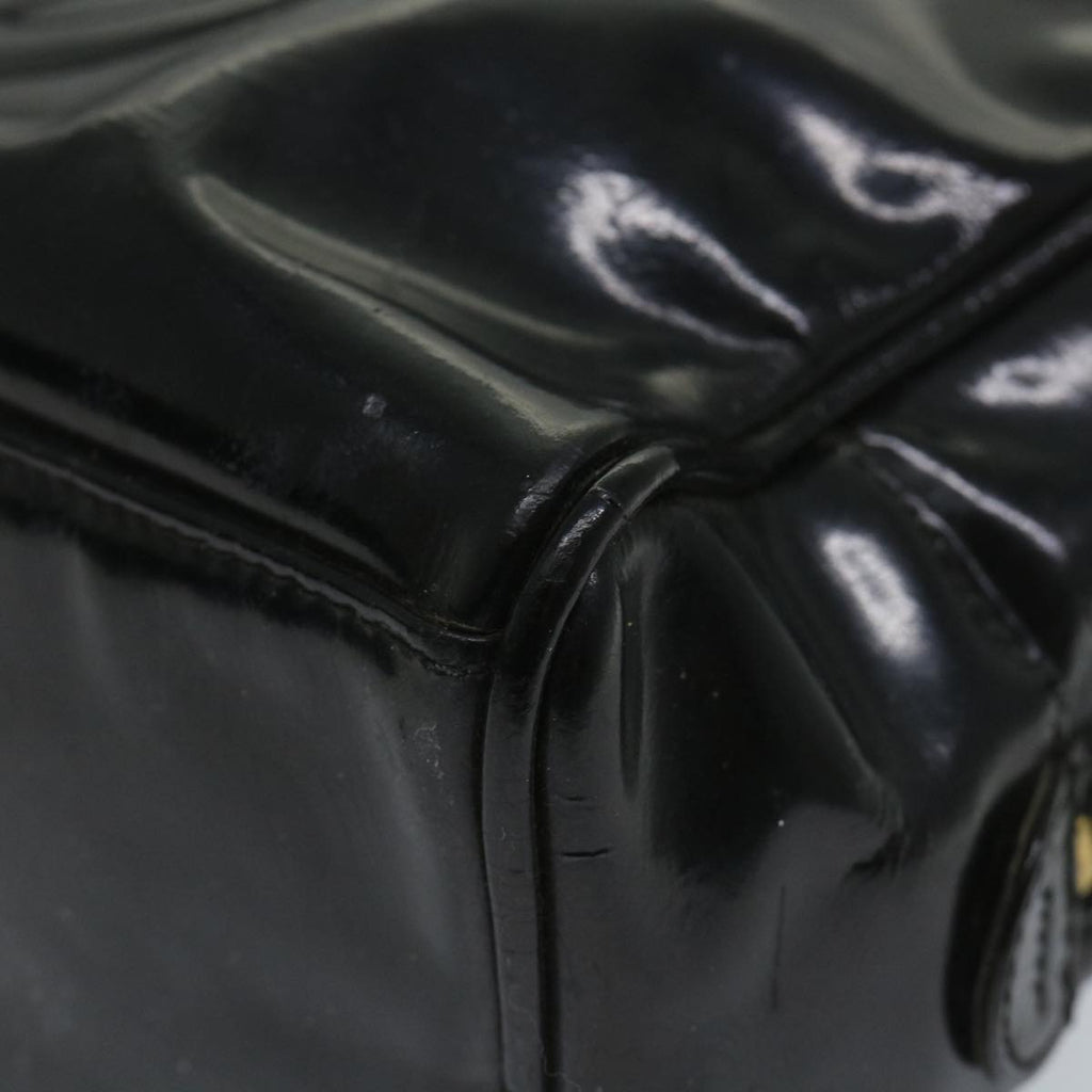 CHANEL Clutch Bag Patent leather Black CC bs9031