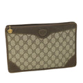 GUCCI GG Supreme Clutch Bag PVC Leather Beige 014 115 0100 bs9067