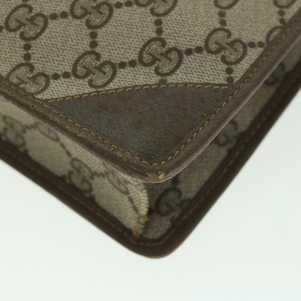 GUCCI GG Supreme Clutch Bag PVC Leather Beige 014 115 0100 bs9067
