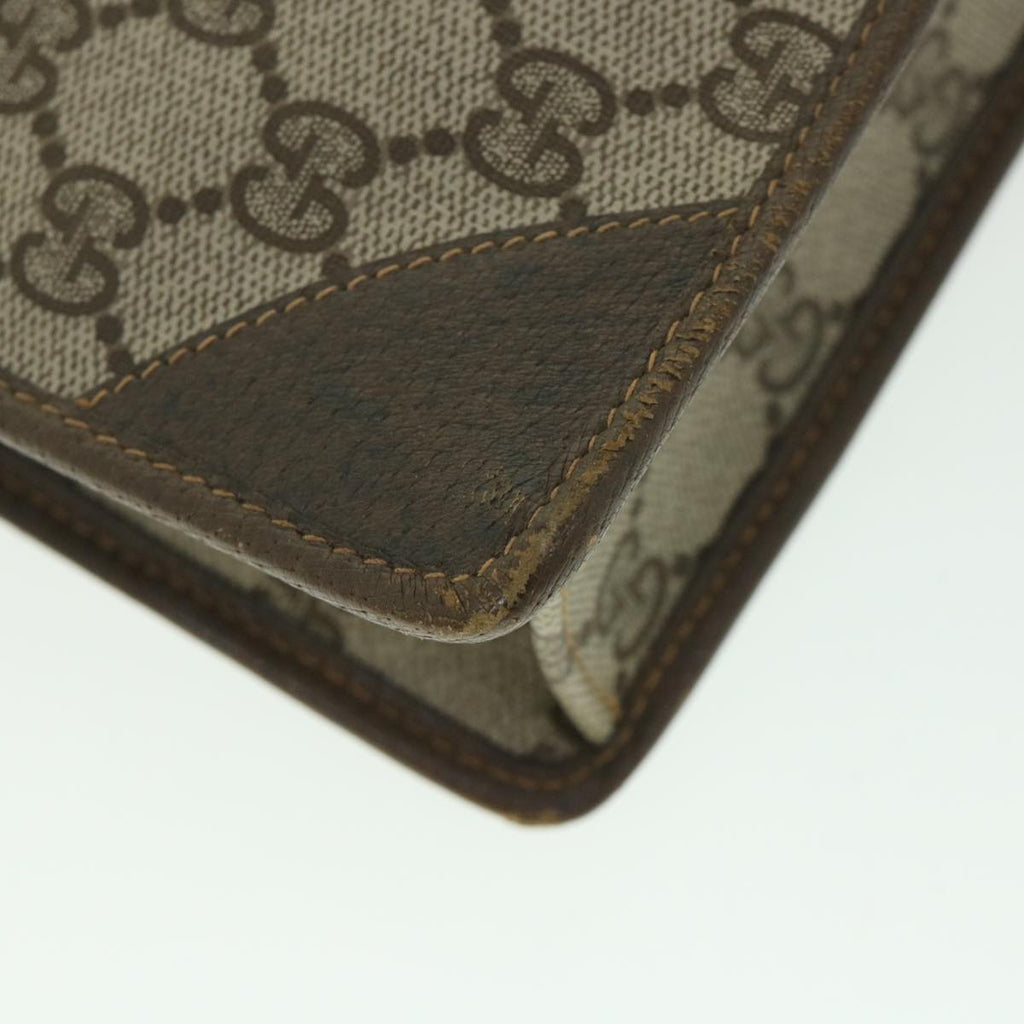 GUCCI GG Supreme Clutch Bag PVC Leather Beige 014 115 0100 bs9067