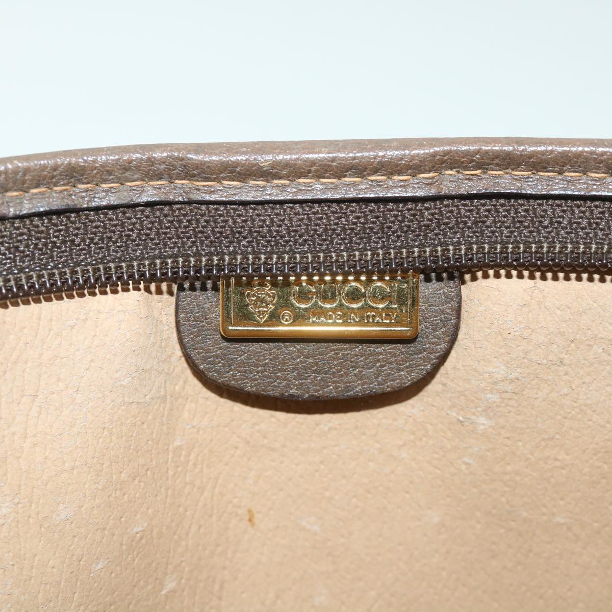 GUCCI GG Supreme Clutch Bag PVC Leather Beige 014 115 0100 bs9067