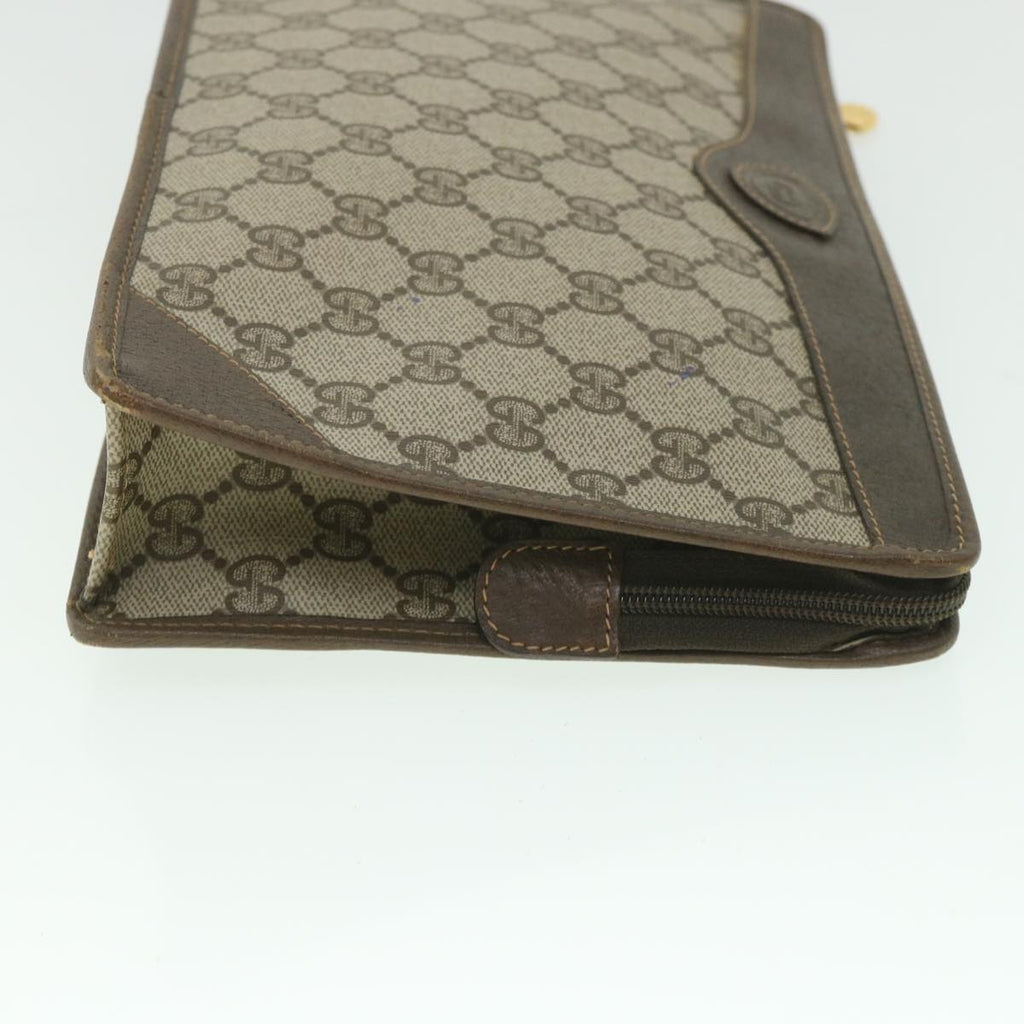 GUCCI GG Supreme Clutch Bag PVC Leather Beige 014 115 0100 bs9067