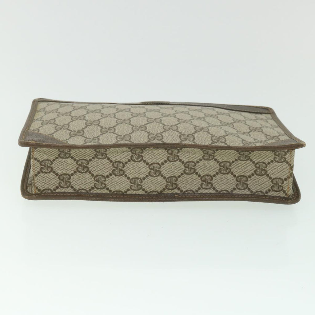 GUCCI GG Supreme Clutch Bag PVC Leather Beige 014 115 0100 bs9067