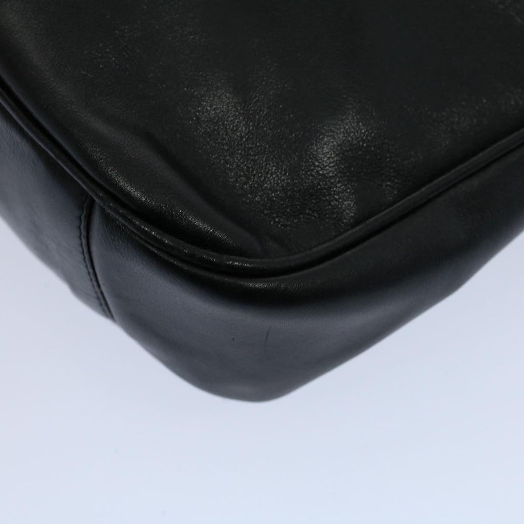 GUCCI Bamboo Shoulder Bag Leather 2way Black 001 2123 1633 bs9068