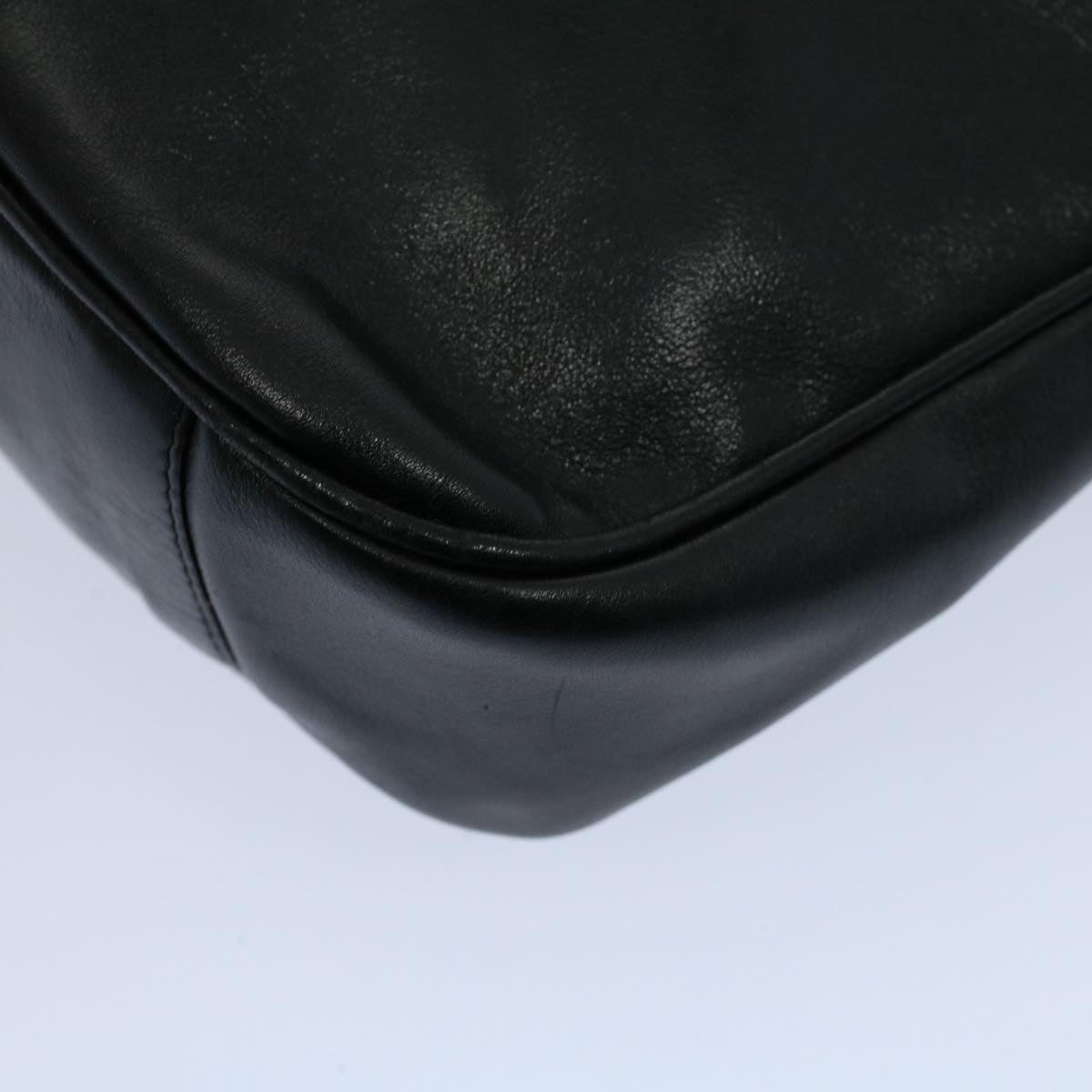 GUCCI Bamboo Shoulder Bag Leather 2way Black 001 2123 1633 bs9068