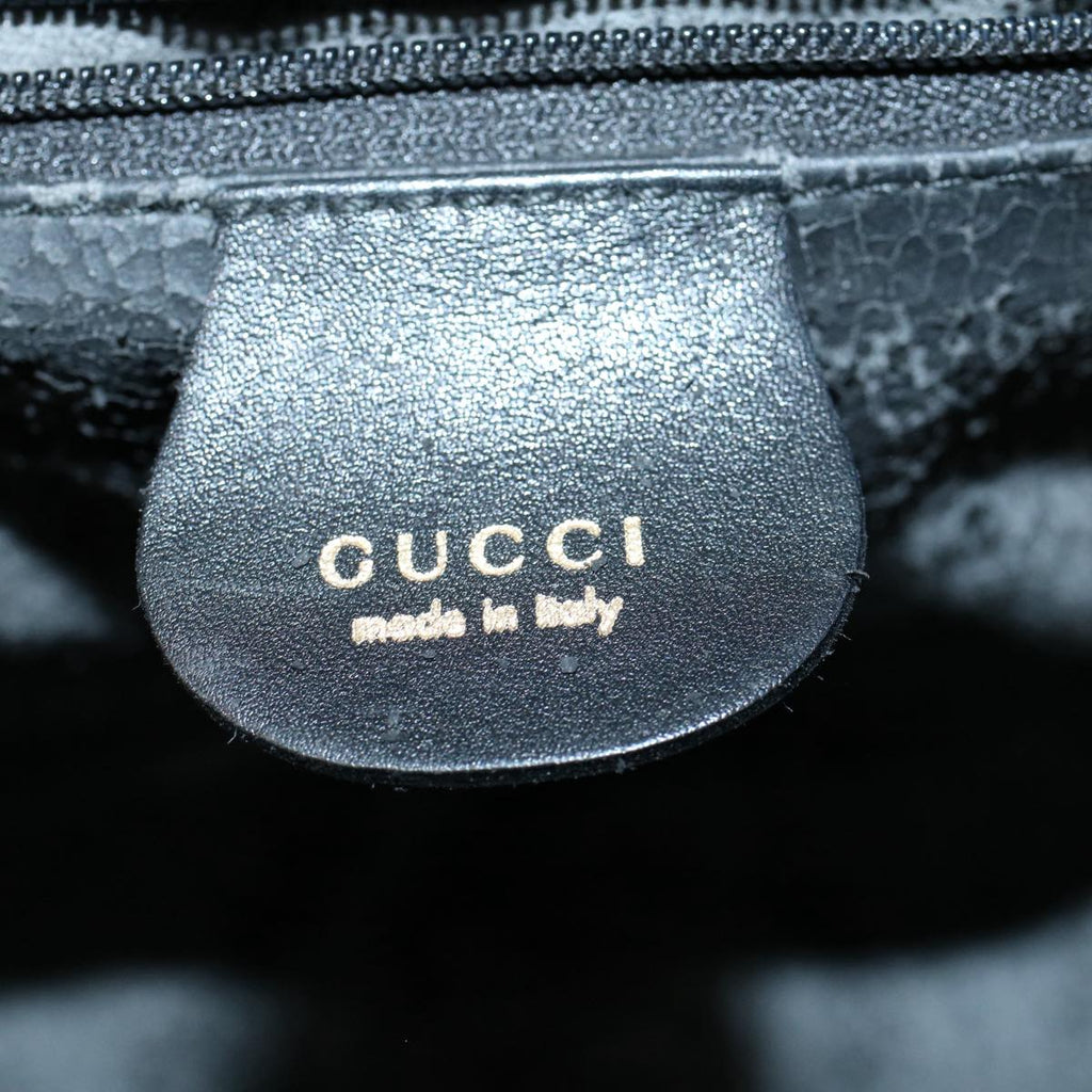GUCCI Bamboo Shoulder Bag Leather 2way Black 001 2123 1633 bs9068
