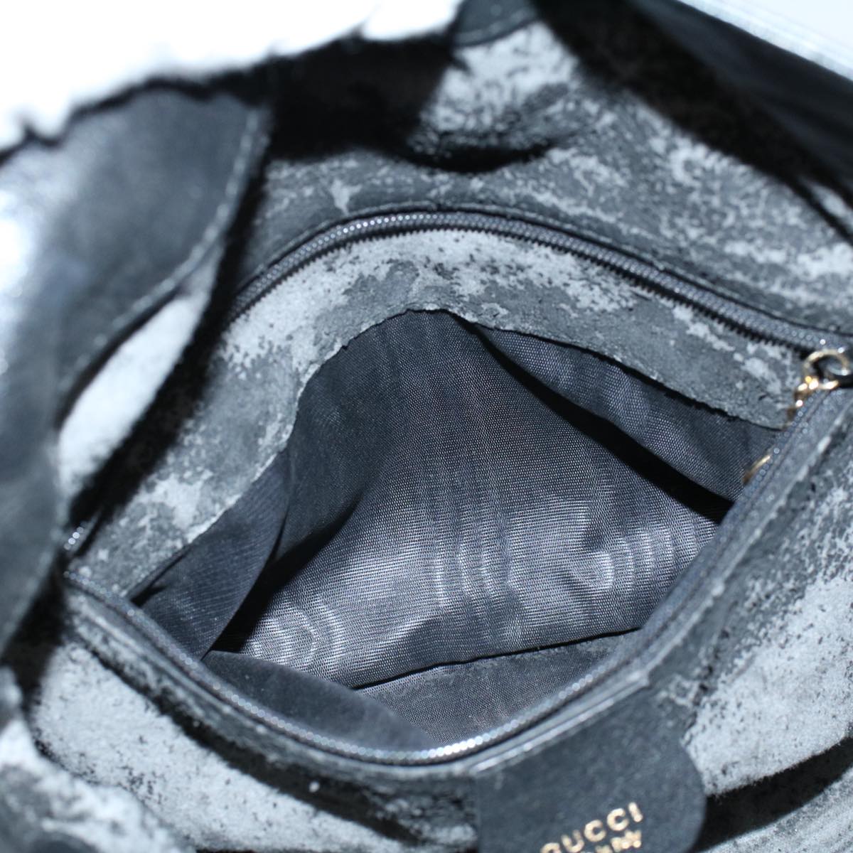 GUCCI Bamboo Shoulder Bag Leather 2way Black 001 2123 1633 bs9068