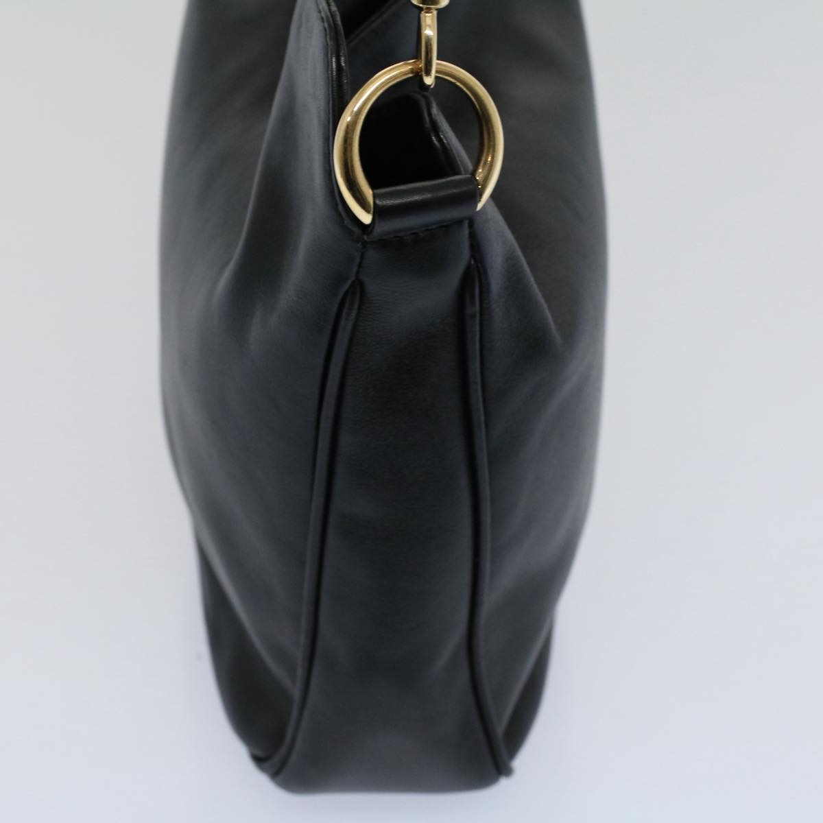GUCCI Bamboo Shoulder Bag Leather 2way Black 001 2123 1633 bs9068