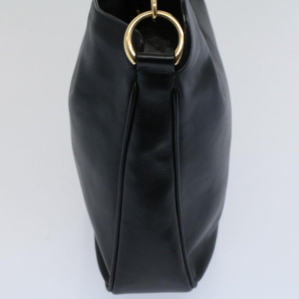 GUCCI Bamboo Shoulder Bag Leather 2way Black 001 2123 1633 bs9068