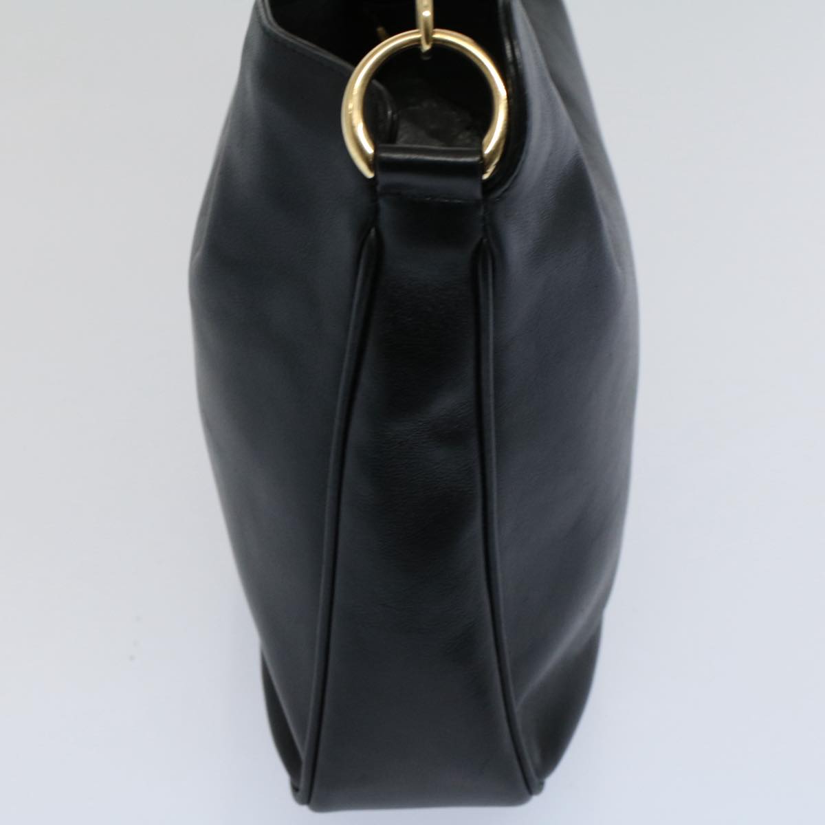 GUCCI Bamboo Shoulder Bag Leather 2way Black 001 2123 1633 bs9068