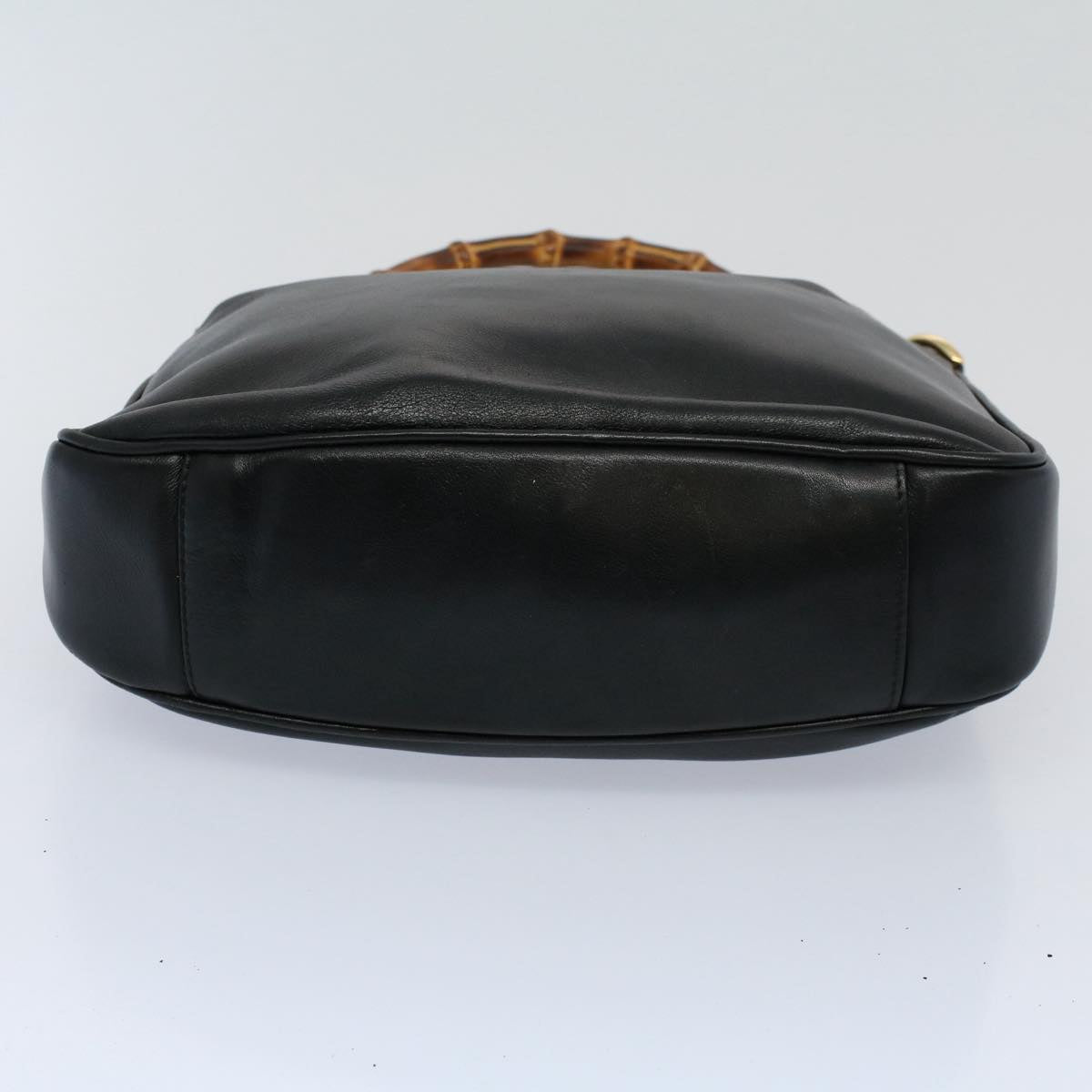 GUCCI Bamboo Shoulder Bag Leather 2way Black 001 2123 1633 bs9068