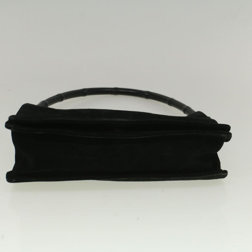 GUCCI Bamboo Shoulder Bag Suede Black 001 3289 2404 bs9084
