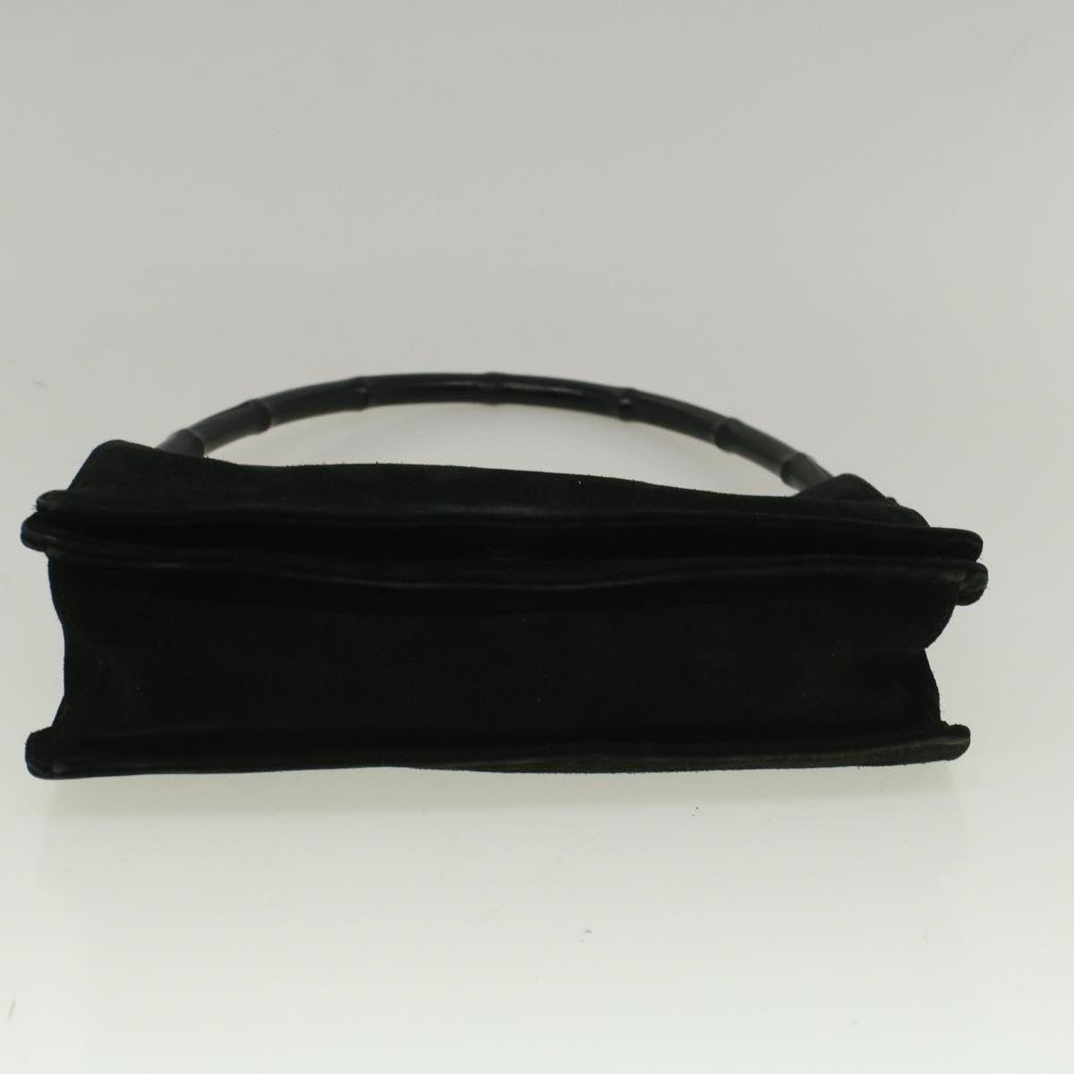 GUCCI Bamboo Shoulder Bag Suede Black 001 3289 2404 bs9084