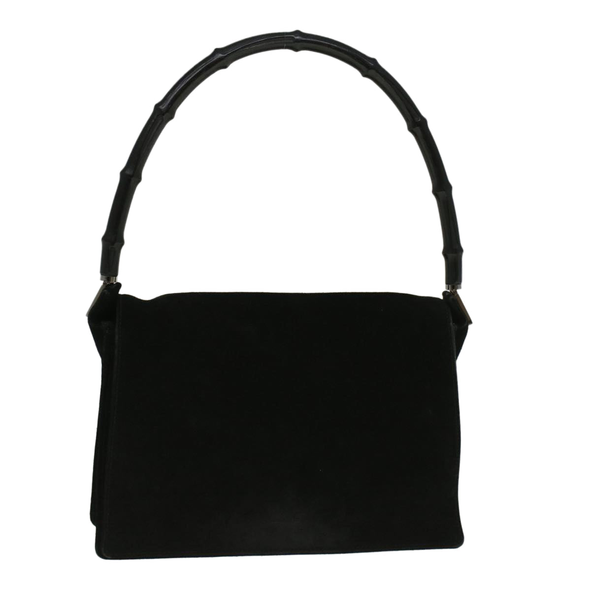 GUCCI Bamboo Shoulder Bag Suede Black 001 3289 2404 bs9084