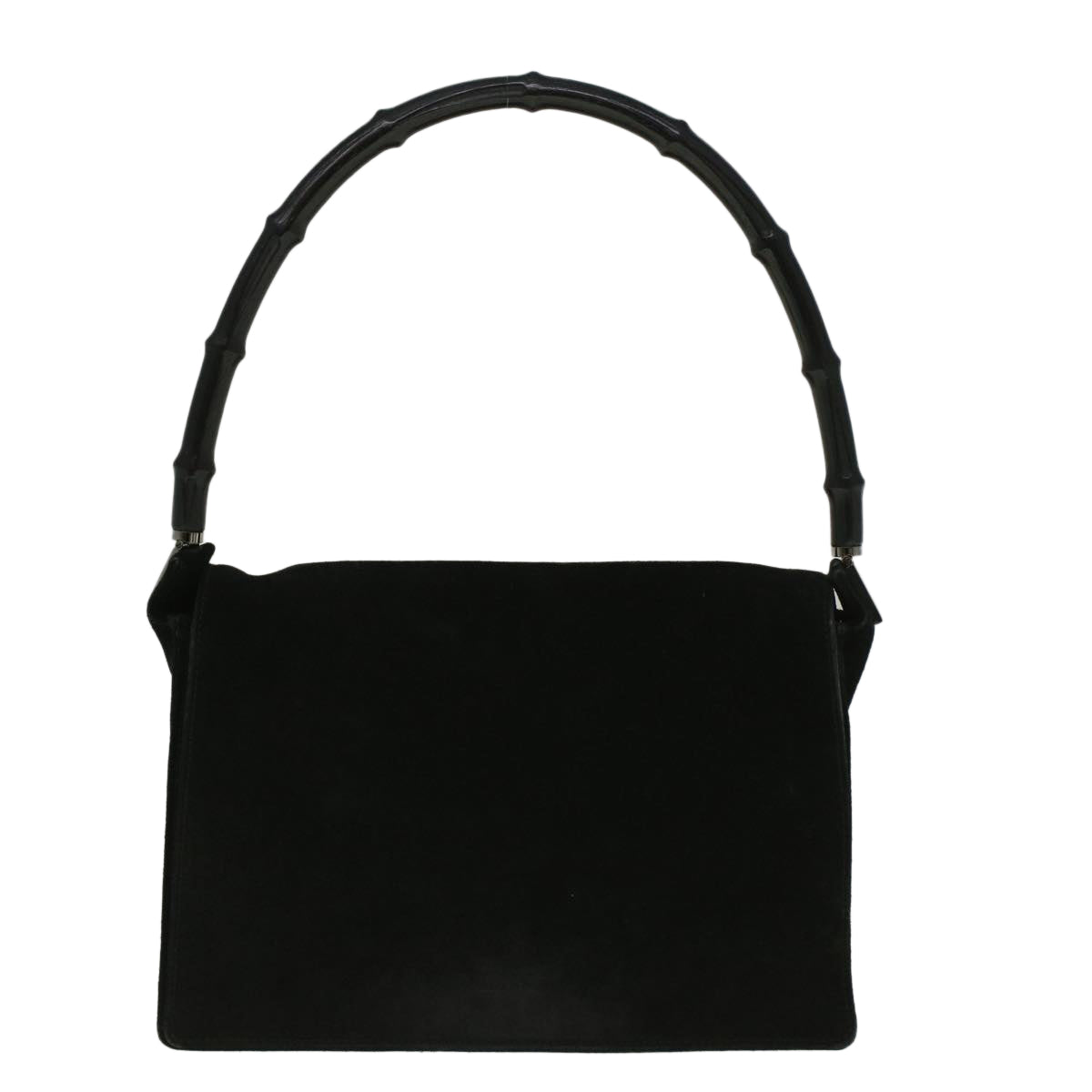 GUCCI Bamboo Shoulder Bag Suede Black 001 3289 2404 bs9084
