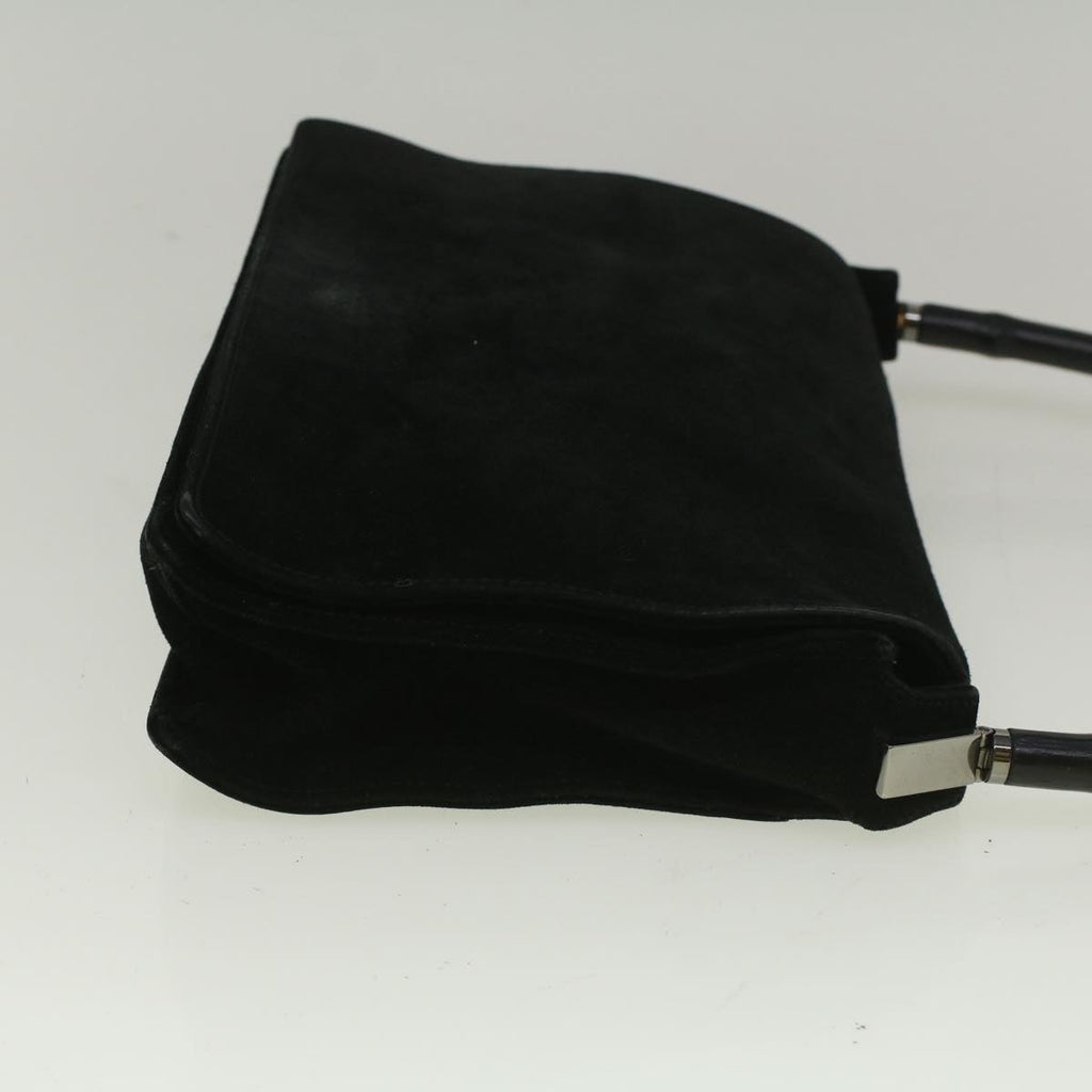 GUCCI Bamboo Shoulder Bag Suede Black 001 3289 2404 bs9084