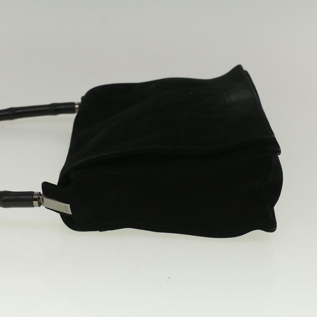 GUCCI Bamboo Shoulder Bag Suede Black 001 3289 2404 bs9084