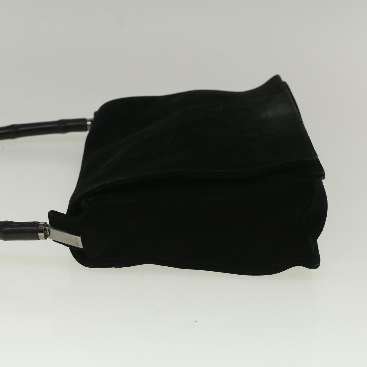 GUCCI Bamboo Shoulder Bag Suede Black 001 3289 2404 bs9084