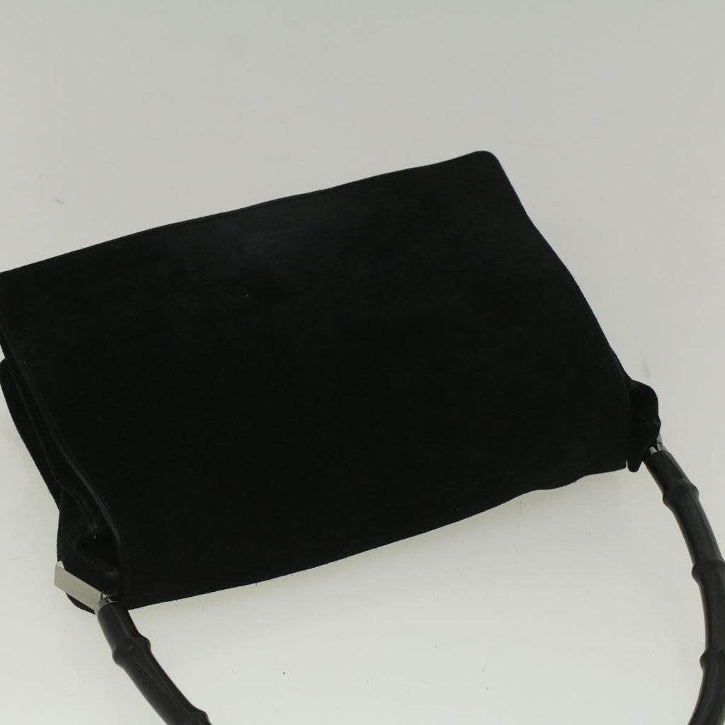 GUCCI Bamboo Shoulder Bag Suede Black 001 3289 2404 bs9084