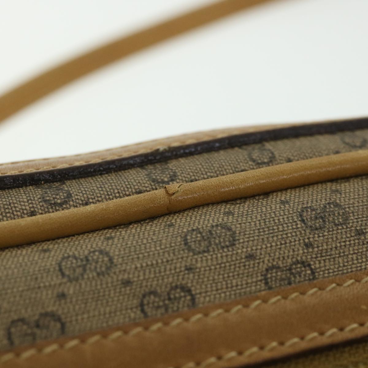 GUCCI Micro GG Supreme Shoulder Bag PVC Leather Beige 007 904 0014 bs9086