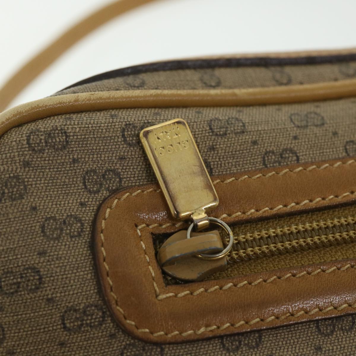 GUCCI Micro GG Supreme Shoulder Bag PVC Leather Beige 007 904 0014 bs9086