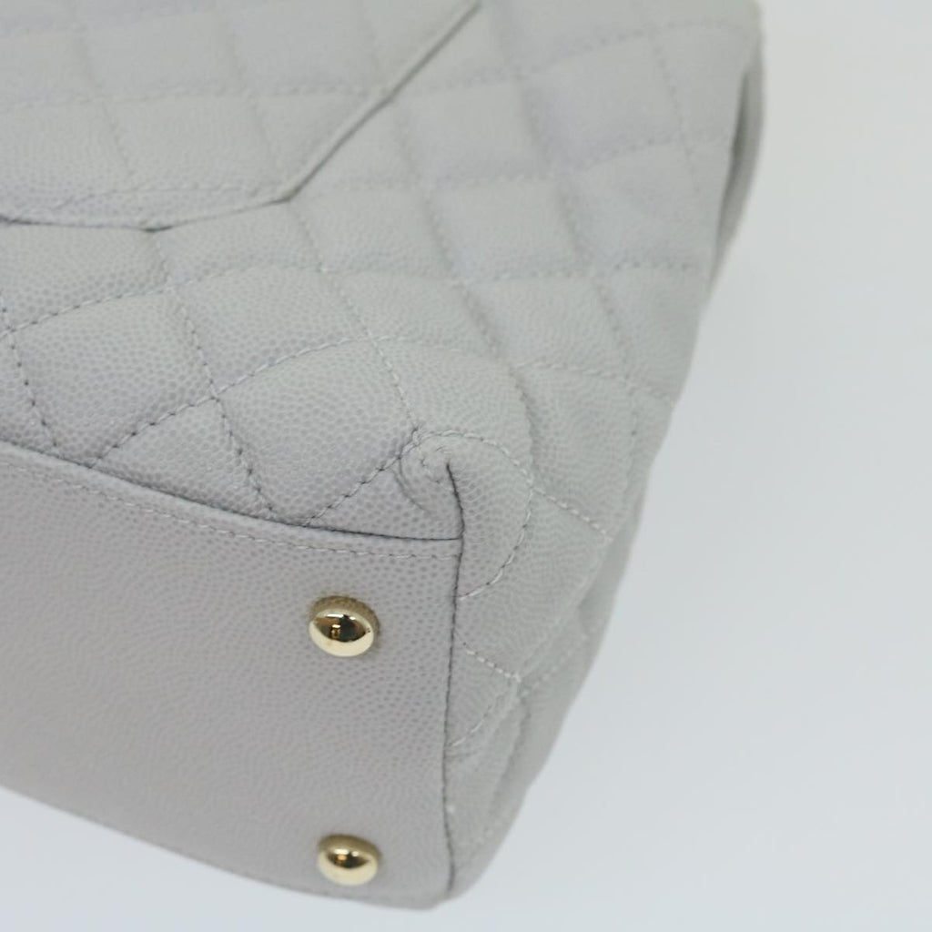 CHANEL Matelasse Chain Shoulder Hand Bag Caviar Skin 2way White CC bs910A