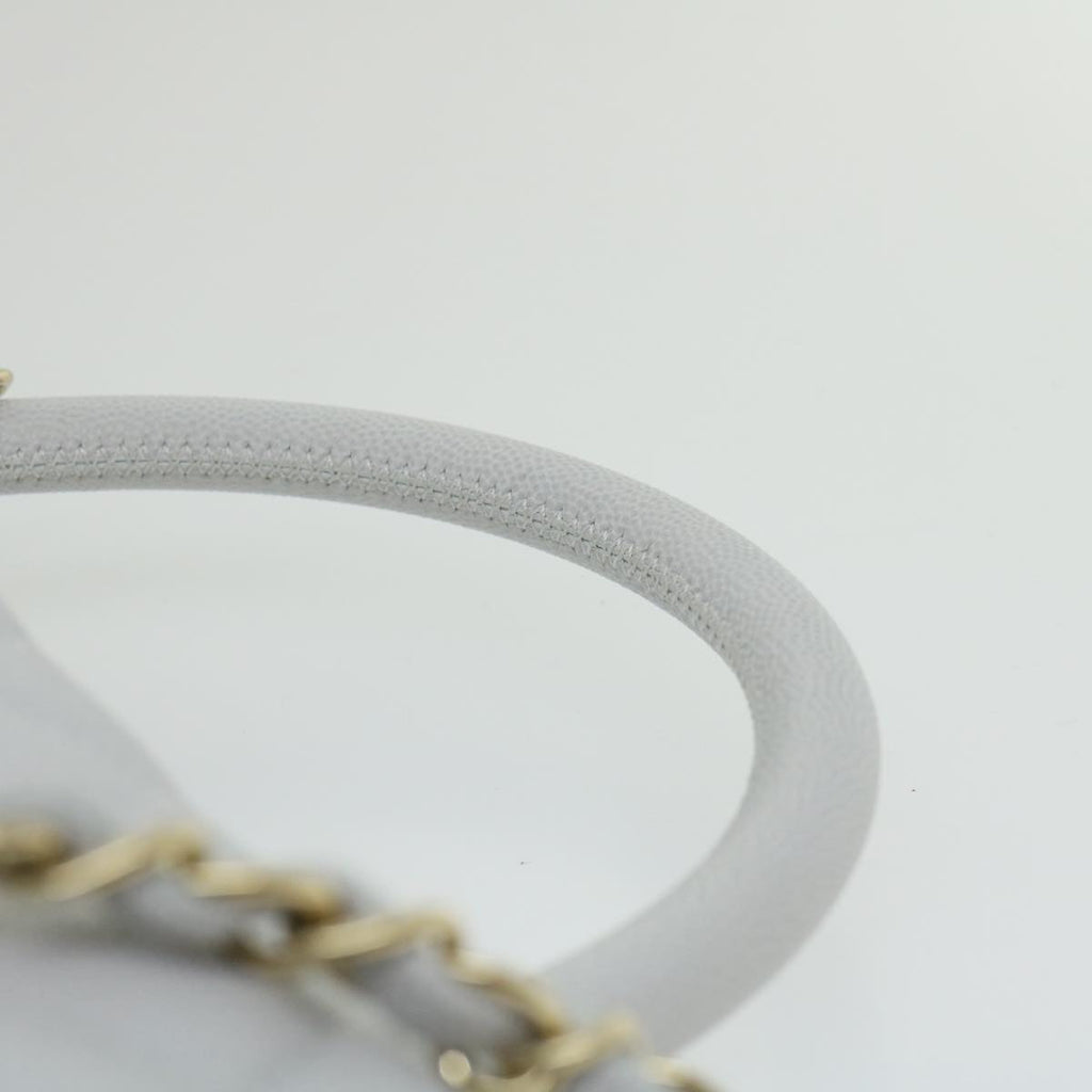 CHANEL Matelasse Chain Shoulder Hand Bag Caviar Skin 2way White CC bs910A