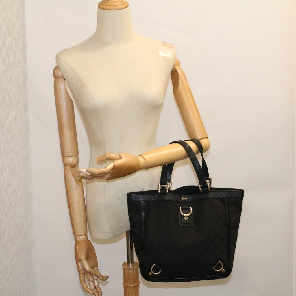 GUCCI GG Canvas Tote Bag Black 130739 bs9149