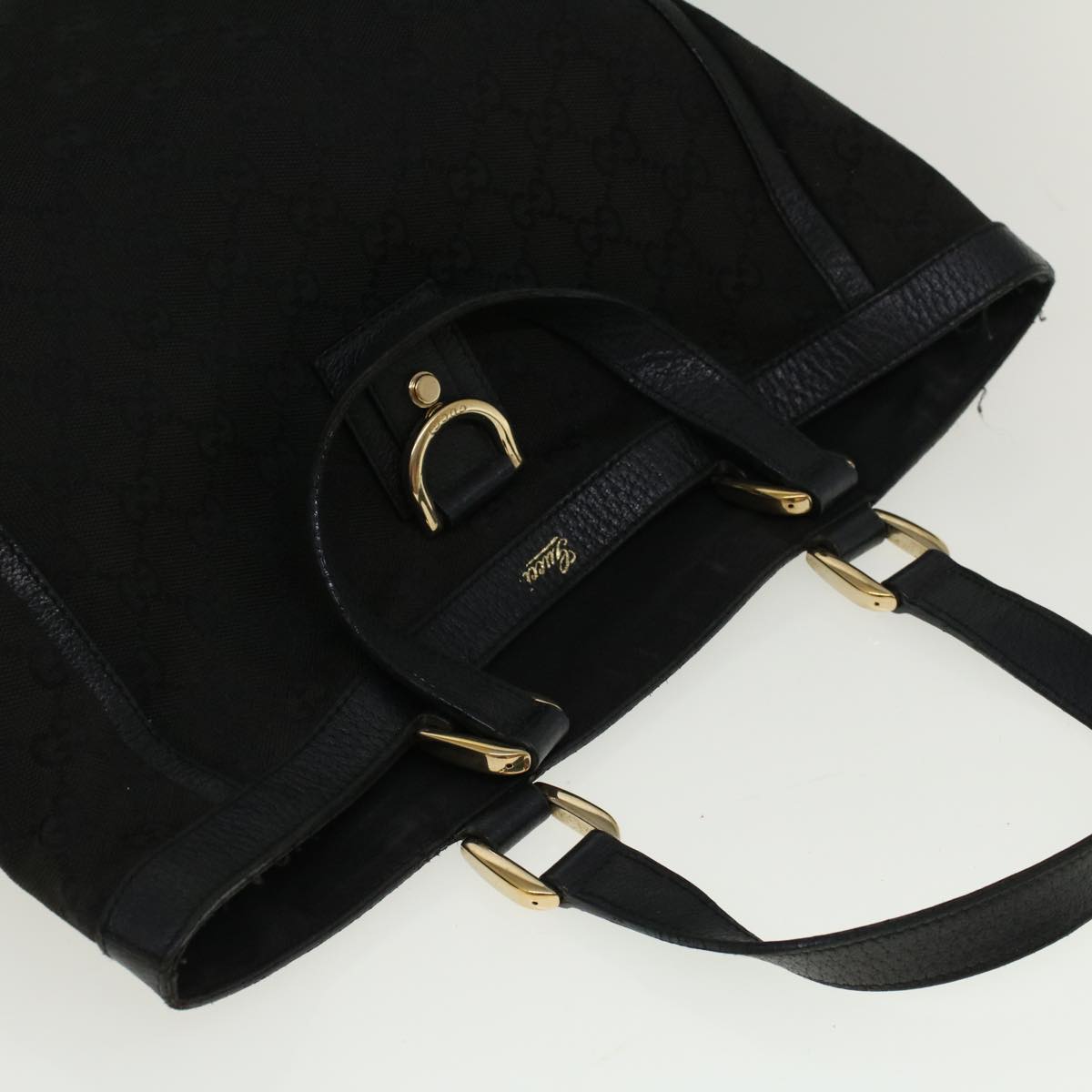 GUCCI GG Canvas Tote Bag Black 130739 bs9149