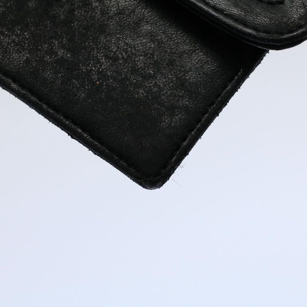 CHANEL Matelasse Pouch Leather Black CC bs9175