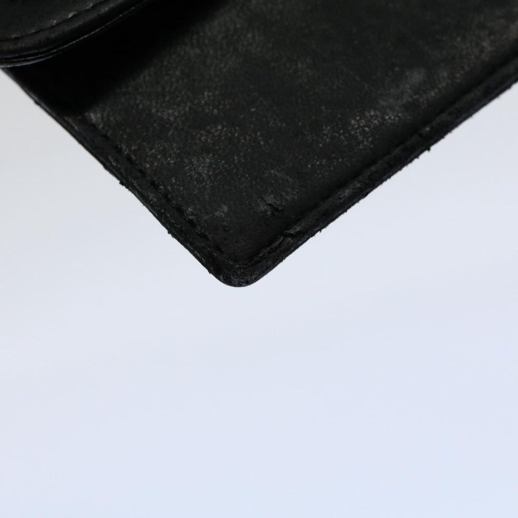CHANEL Matelasse Pouch Leather Black CC bs9175