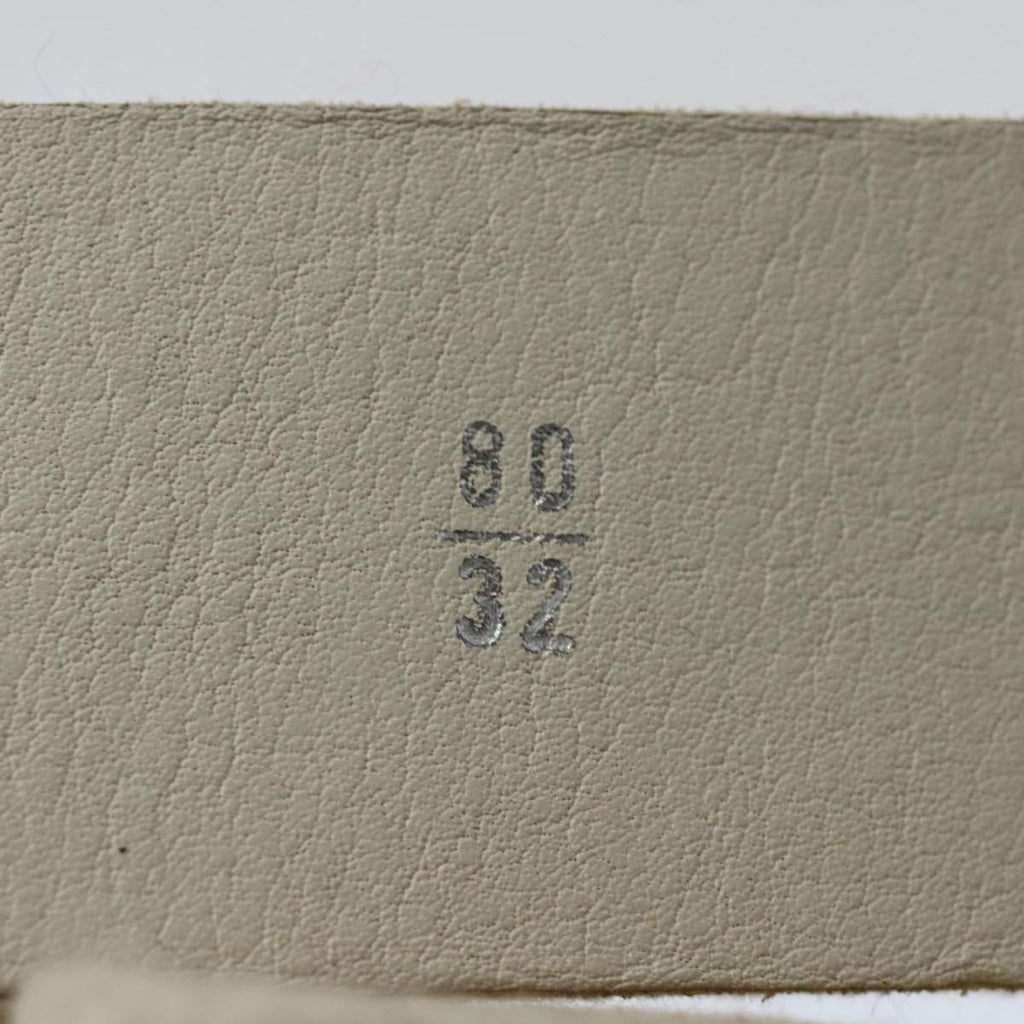 CHANEL Pearl Belt Wool 80/32 37.4"""""""" White CC bs9177
