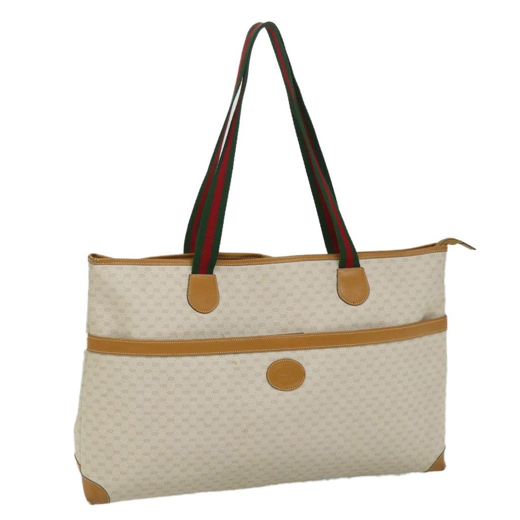 GUCCI Micro GG Supreme Web Sherry Line Tote Bag White 002 39 0215 bs9212
