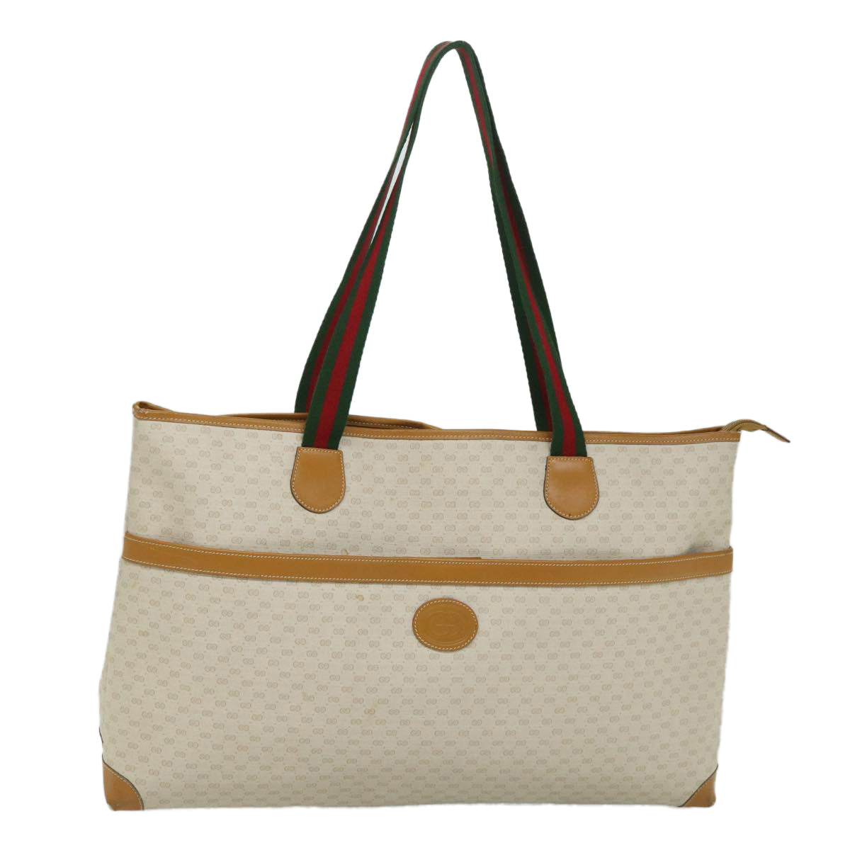 GUCCI Micro GG Supreme Web Sherry Line Tote Bag White 002 39 0215 bs9212