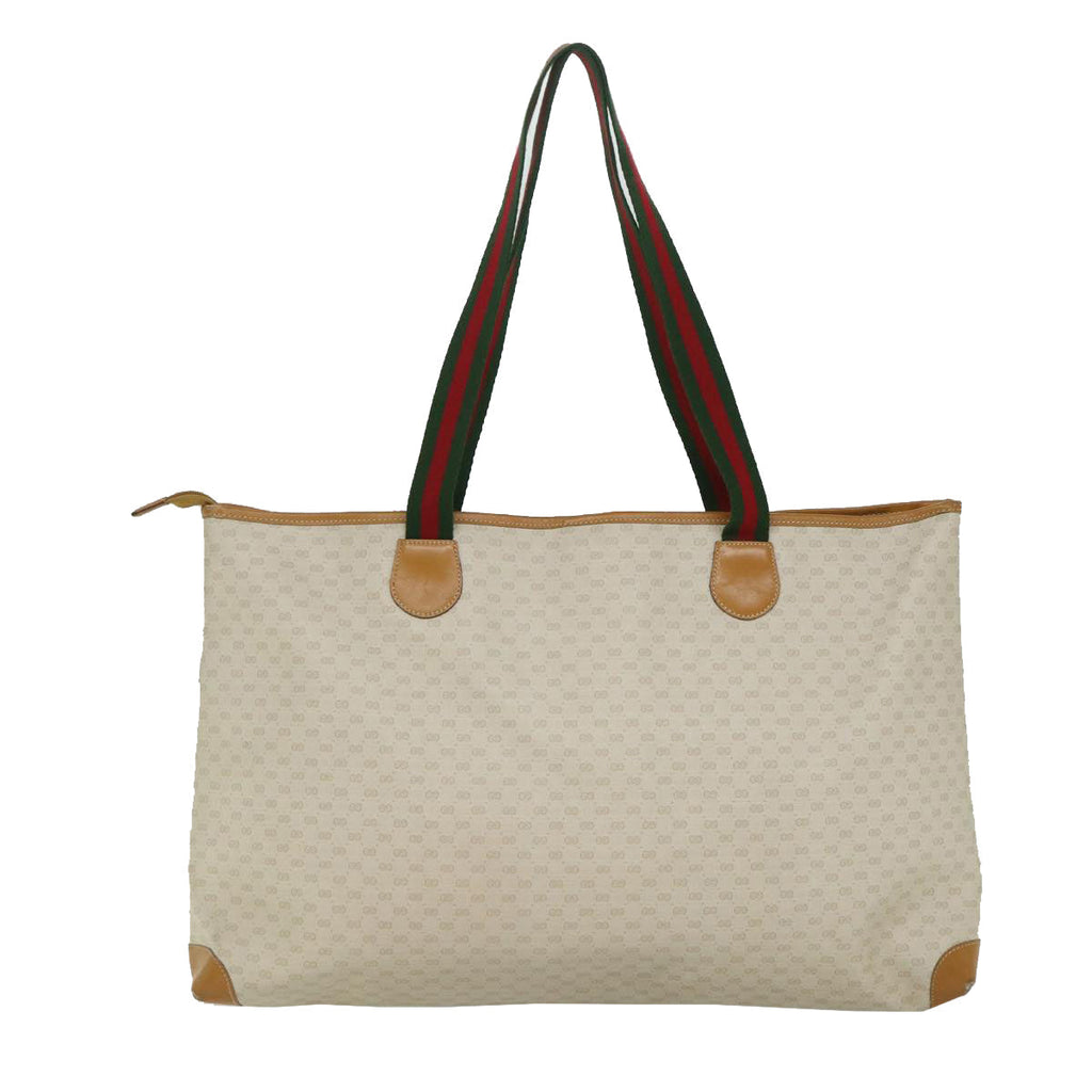 GUCCI Micro GG Supreme Web Sherry Line Tote Bag White 002 39 0215 bs9212