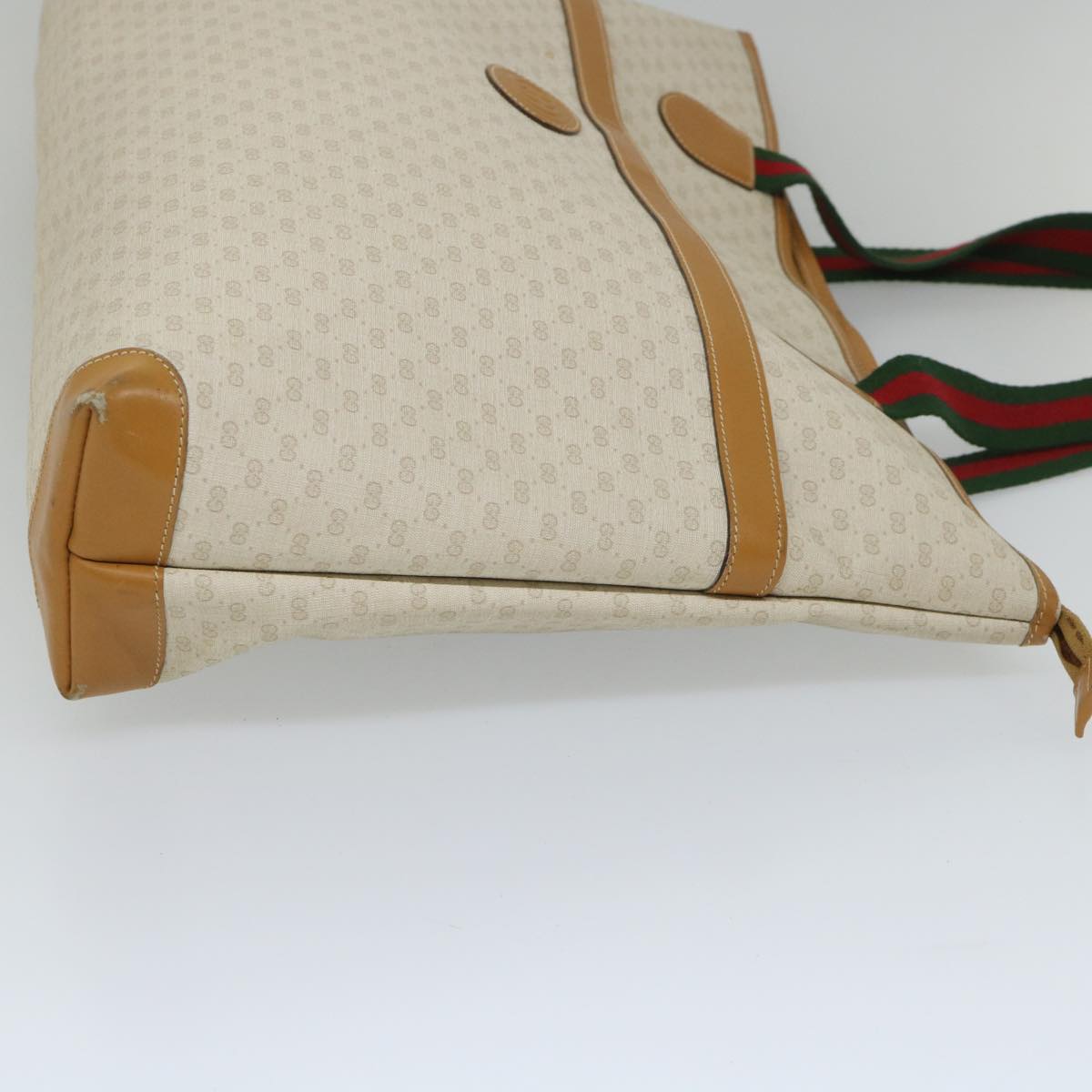 GUCCI Micro GG Supreme Web Sherry Line Tote Bag White 002 39 0215 bs9212