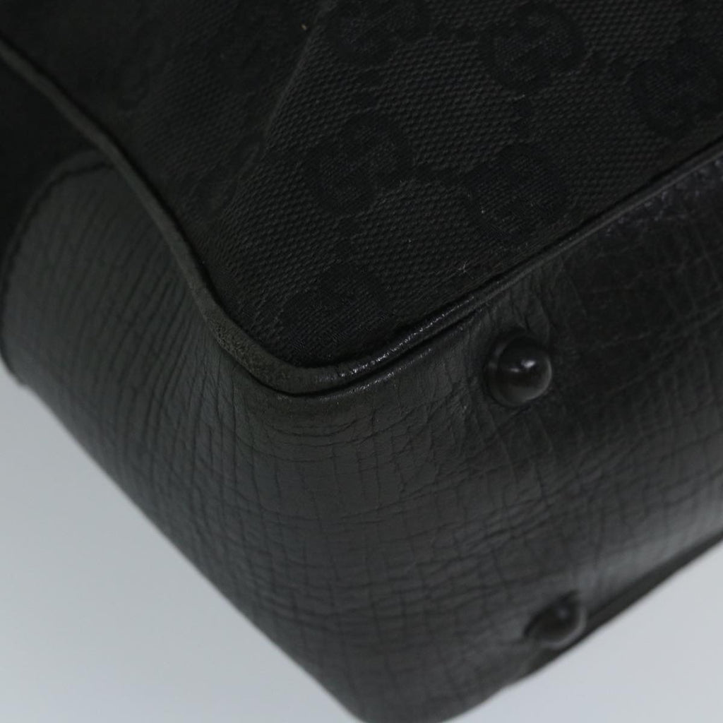 GUCCI GG Canvas Bamboo Tote Bag Black 112530 bs9214