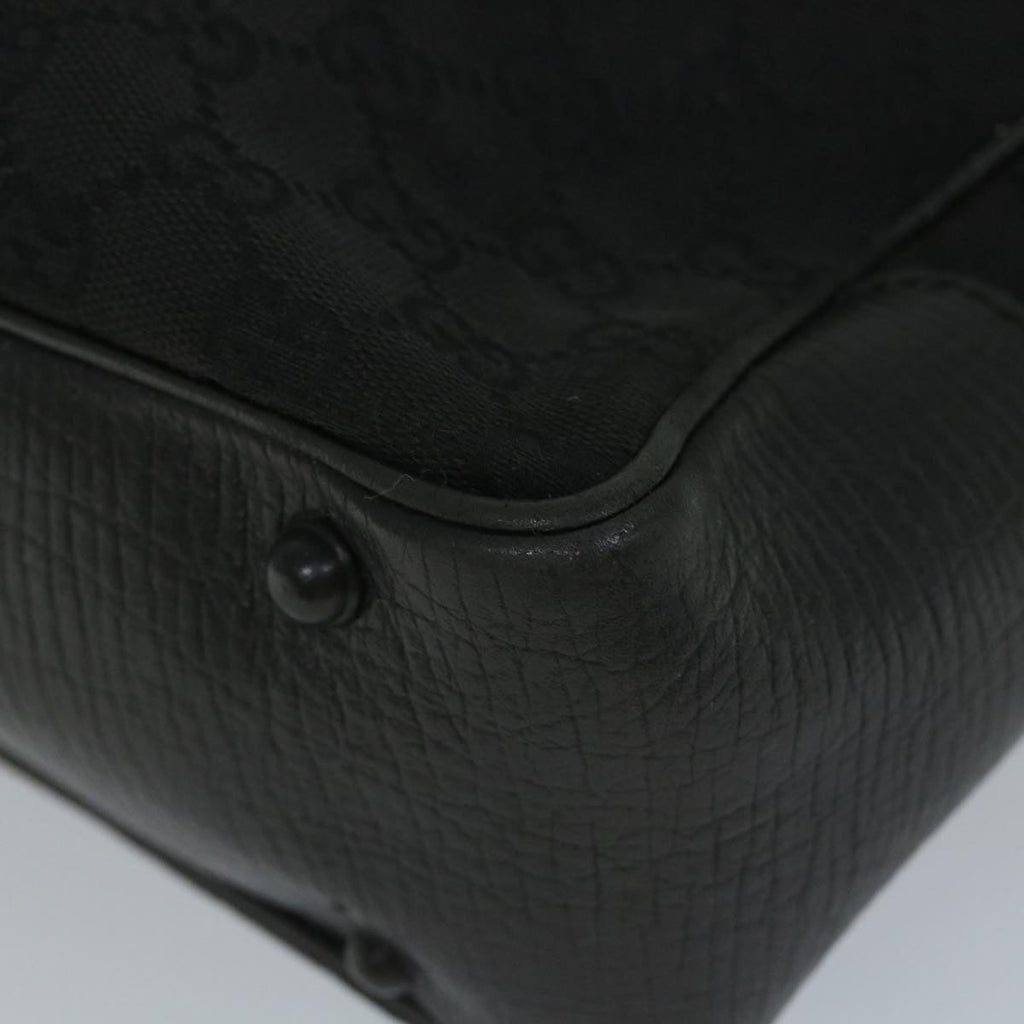 GUCCI GG Canvas Bamboo Tote Bag Black 112530 bs9214