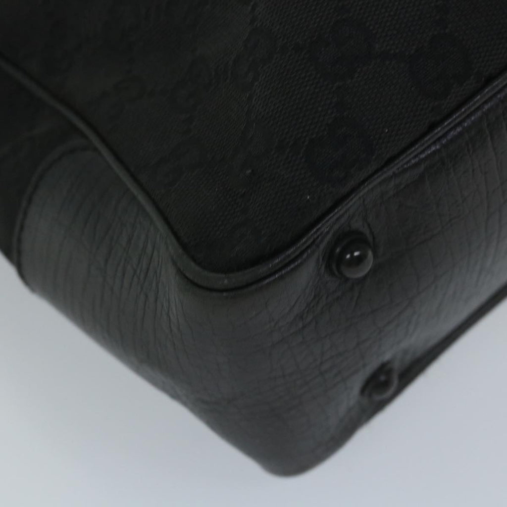 GUCCI GG Canvas Bamboo Tote Bag Black 112530 bs9214