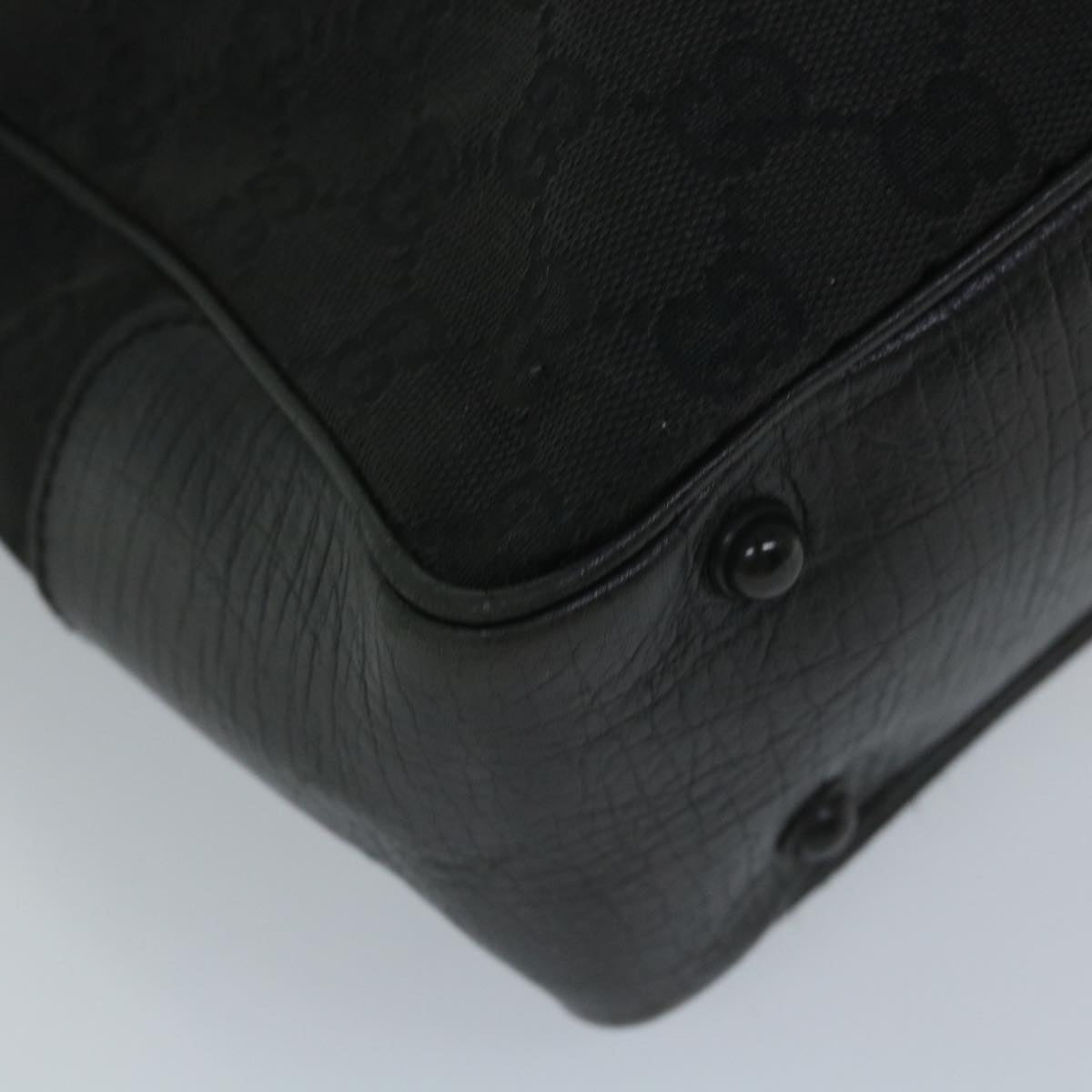 GUCCI GG Canvas Bamboo Tote Bag Black 112530 bs9214