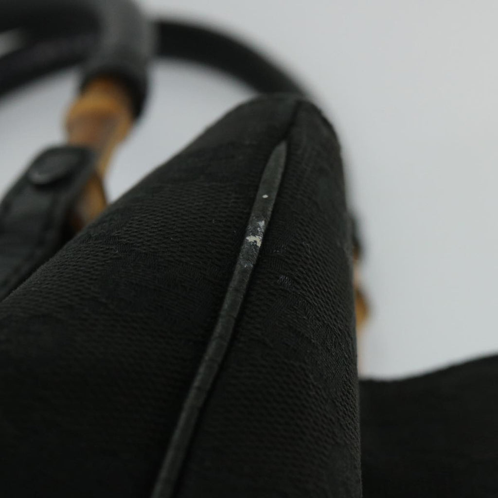 GUCCI GG Canvas Bamboo Tote Bag Black 112530 bs9214