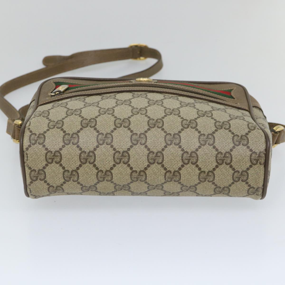 GUCCI GG Supreme Web Sherry Line Shoulder Bag Beige Red 56 02 087 bs9230